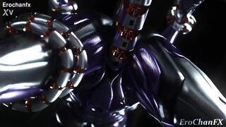 Battle angel Alita with mechanical tentacl
