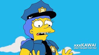 Police Marge tries to arrest Snake but he fucks her. - The Simpson hentai