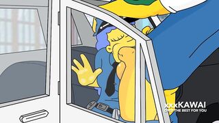 Police Marge tries to arrest Snake but he fucks her. - The Simpson hentai