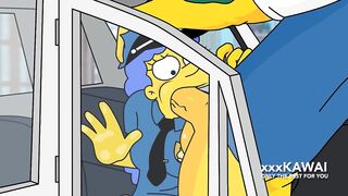 Police Marge tries to arrest Snake but he fucks her. - The Simpson hentai