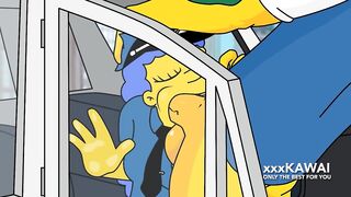 Police Marge tries to arrest Snake but he fucks her. - The Simpson hentai