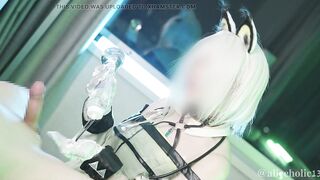 Arknights Kal'tsit Cosplay Femdom lotion satin glove handjob video