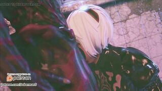 DobermanStudio yorha intense sex delicious hot tasty swallowing big black cock hot gaping pussy