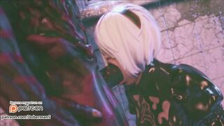 DobermanStudio yorha intense sex delicious hot tasty swallowing big black cock hot gaping pussy