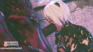 DobermanStudio yorha intense sex delicious hot tasty swallowing big black cock hot gaping pussy