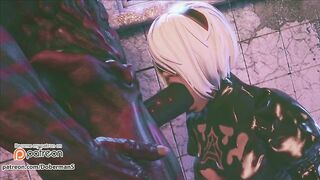 DobermanStudio yorha intense sex delicious hot tasty swallowing big black cock hot gaping pussy