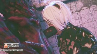 DobermanStudio yorha intense sex delicious hot tasty swallowing big black cock hot gaping pussy