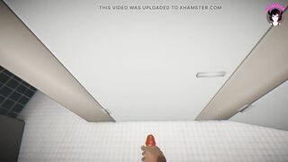 Jerking Off in a Public Toilet - Girl Decided Too (3D HENTAI)