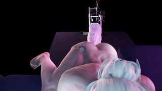 Speerph intense anal sex hot gaping ass huge sex machine big dildo cum filling internal gaping pussy pregnant with sperm