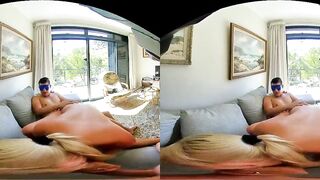Double Vaginal Penetration MFM Threesome Fuck Barebact with Holly Valencia VR180 3D