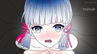 The girl got stuck in the trash ! Hentai Genshin Impact ! 2d cartoon