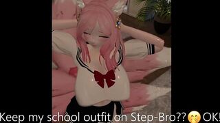 Step-bro has a idea, gets lewdtuber even lewder! Vtuber fucked live!