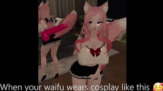 Lewdtuber Miss Kanako Teases you and sucks dick! Vtuber Catgirl Hentai