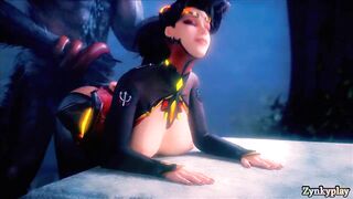 Overwatch widowmaker, ashe y trace son folladas por hombres lobos y sus grandes pollas 4k 60fps