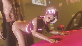 Dva and Sombra fuck hard on the car (overwatch porn)