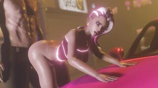 Dva and Sombra fuck hard on the car (overwatch porn)
