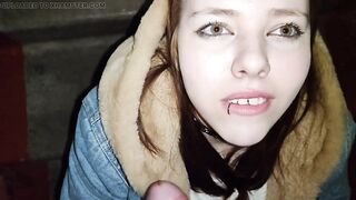 Pulled the gum on the penis and sucked hard took the cum in her mouth