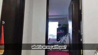 My stepmom catches me squirting on the floor and look how she reacts