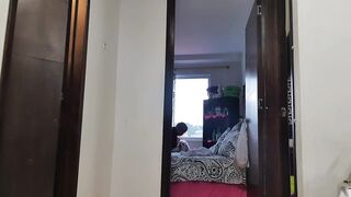My stepmom catches me squirting on the floor and look how she reacts
