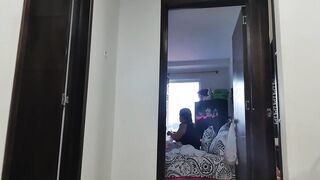 My stepmom catches me squirting on the floor and look how she reacts