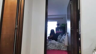 My stepmom catches me squirting on the floor and look how she reacts