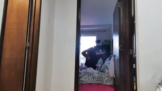 My stepmom catches me squirting on the floor and look how she reacts