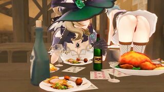 Lisa -Demons Genshin Impact - Seruu - Dark Green Hat Color Edit Smixix