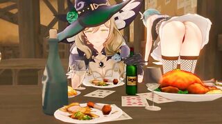Lisa -Demons Genshin Impact - Seruu - Dark Green Hat Color Edit Smixix