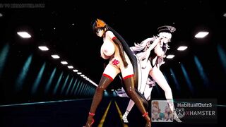mmd r18 Azur LaneBuffed Graf Zeppelin vs Taihou sexy milf want anal creampie 3d hentai