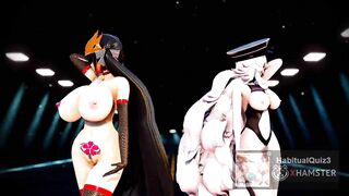 mmd r18 Azur LaneBuffed Graf Zeppelin vs Taihou sexy milf want anal creampie 3d hentai