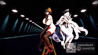 mmd r18 Azur LaneBuffed Graf Zeppelin vs Taihou sexy milf want anal creampie 3d hentai