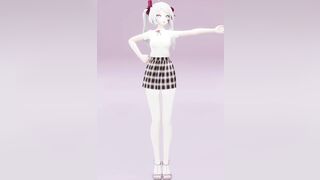 Hatsune Miku Dancing Renai Circulation MMD 3D - White Hair Color Edit Smixix