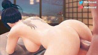 (BBC) Fucking Nyotengu's perfect ass (BIG HOT ASS, Dead or Alive Hentai PORN Video) Mellewd