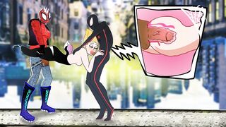 Gwen Stacy Double Fucked By Miles and SpiderPunk