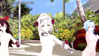 Genshin Impact: 【MMD Dance】Con Calma (Noelle, Amber, Eula).