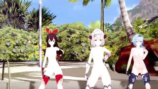 Genshin Impact: 【MMD Dance】Con Calma (Noelle, Amber, Eula).