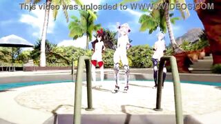 Genshin Impact: 【MMD Dance】Con Calma (Noelle, Amber, Eula).