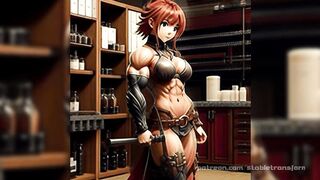 Muscle Fantasy girls muscle growth in a laboratory