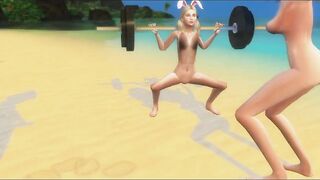 naked beach workout