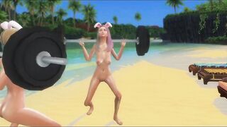 naked beach workout