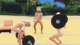 naked beach workout