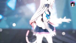 Cute Teen Cat Girl Dancing + Gradual Undressing (3D HENTAI)
