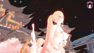 Full Nude Dance + Dildo Fucking (Orgy In The Background) (3D HENTAI)
