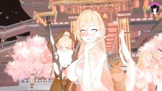 Full Nude Dance + Dildo Fucking (Orgy In The Background) (3D HENTAI)