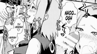 NARUTO WILDLY FUCKING SAKURA AND TSUNADE - MANGA IN SPANISH
