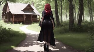 Ai hentai story: POV redhead witch finds you in the woods
