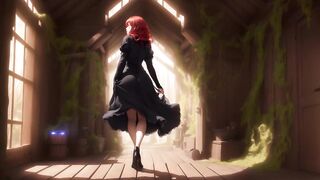 Ai hentai story: POV redhead witch finds you in the woods