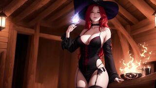 Ai hentai story: POV redhead witch finds you in the woods