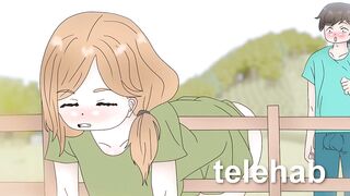 Alex is stuck in the fence ! Minecraft hentai with Steve