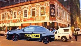 Goth girl gives blowjob in taxi after clubbing all night